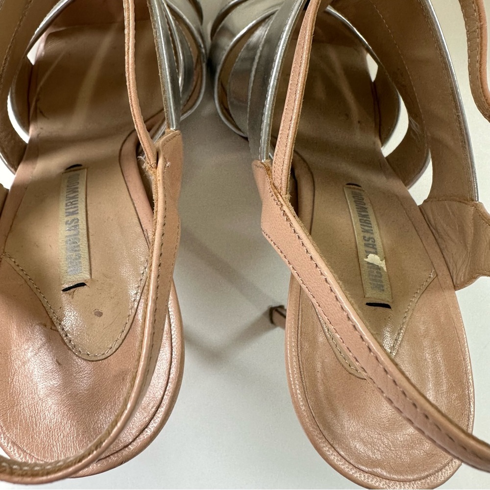 Nicholas Kirkwood Metallic Silver and Nude Heels with Black Details, Size: 37 - Picture 10 of 13